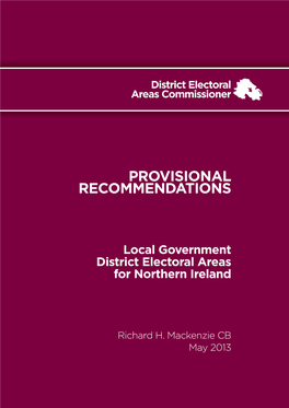 Provisional Recommendations
