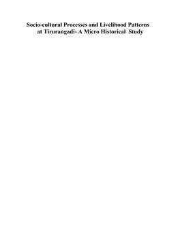 Socio-Cultural Processes and Livelihood Patterns at Tirurangadi- a Micro Historical Study