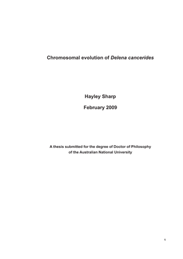 Chromosomal Evolution of Delena Cancerides.Indb