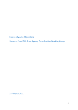 Frequently Asked Questions Shannon Flood Risk State Agency Co