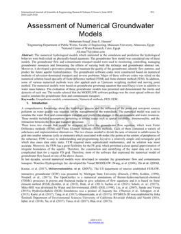 Assessment of Numerical Groundwater Models Moharram Fouad1,Enas E