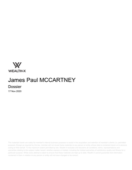 James Paul MCCARTNEY Dossier 17 Nov 2020