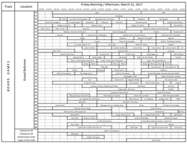 Friday Morning / Afternoon, March 31, 2017 Track