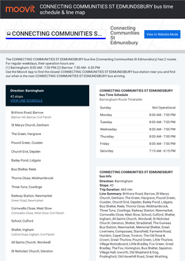 CONNECTING COMMUNITIES ST EDMUNDSBURY Bus Time Schedule & Line Map