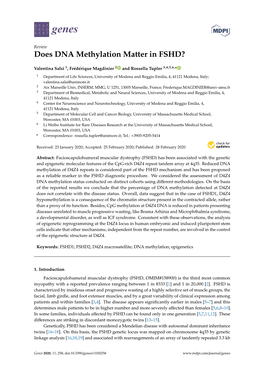 Does DNA Methylation Matter in FSHD?