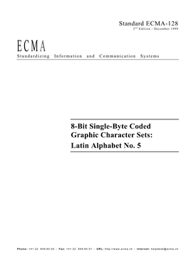 8-Bit Single-Byte Coded Graphic Character Sets: Latin Alphabet No