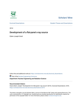 Development of a Flat-Panel X-Ray Source