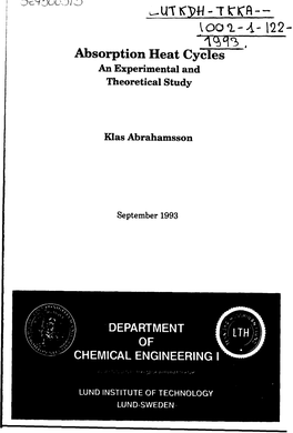 3.2 on the Efficiencies of Absorption Heat Pumps 37 3.2.1 Thermodynamic Efficiency 38 3.2.2 Exergetic Efficiency 38 3.2.3 Exergy Index 40