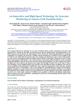 An Innovative and High-Speed Technology for Seawater Monitoring of Asinara Gulf (Sardinia-Italy)