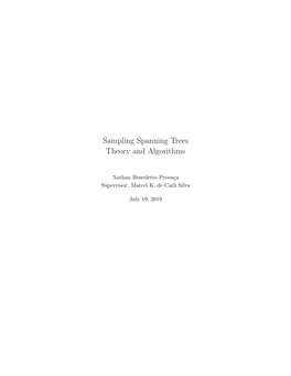 Sampling Spanning Trees Theory and Algorithms