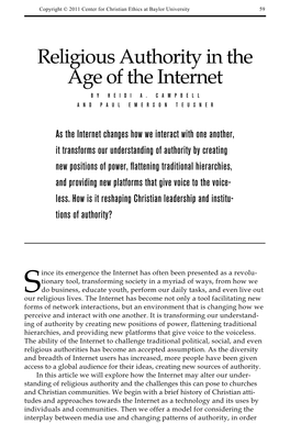 Religious Authority in the Age of the Internet by Heidi A