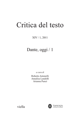 Critica Del Testo