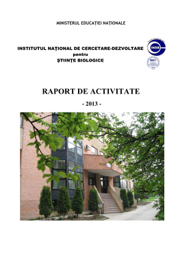 Raport De Activitate INCDSB 2013