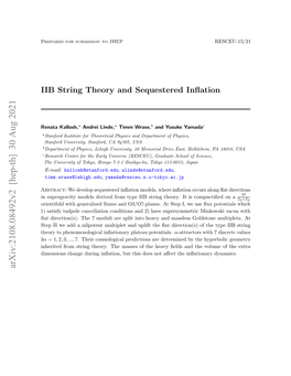 IIB String Theory and Sequestered Inflation