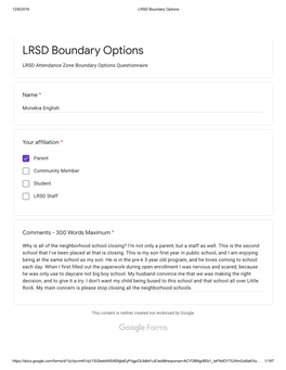 LRSD Boundary Options