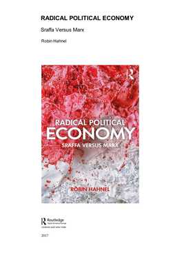 Radical Political Economy: Sraffa Versus Marx Provides Readers with a Third Choice