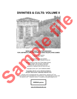 Divinities & Cults