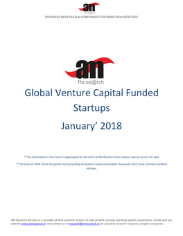 Global Venture Capital Funded Startups January 2018