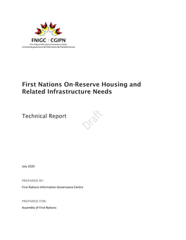 First Nations On-Reserve Housing and Related Infrastructure Needs