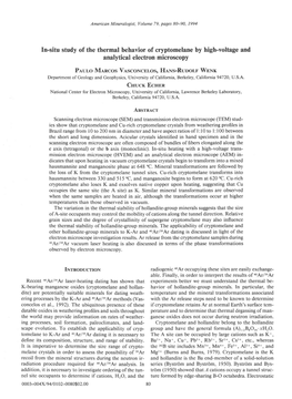 In-Situ Study of the Thermal Behavior of Cryptomelane by High-Voltage And