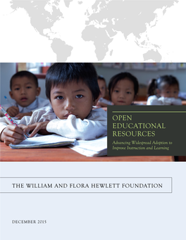 OPEN EDUCATIONAL RESOURCES Advancing Widespread Adoption to Improve Instruction and Learning