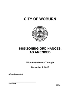 1985 Zoning Ordinances, As Amended