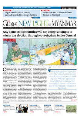 Any Democratic Countries Will Not Accept Attempts to Win in the Election Through Vote-Rigging: Senior General