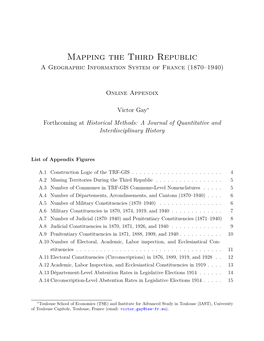 Mapping the Third Republic, Online Appendix