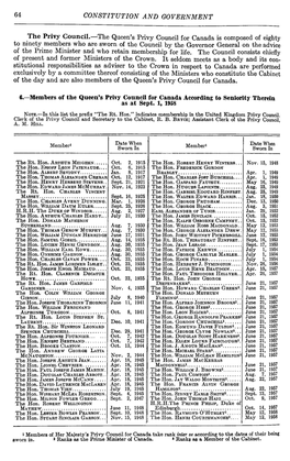 CONSTITUTION and GOVERNMENT the Privy Council.—The Queen's