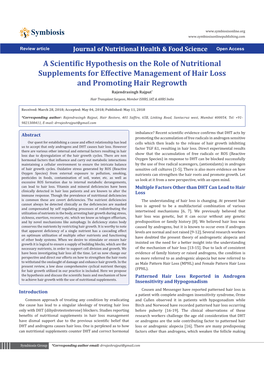 A Scientific Hypothesis on the Role of Nutritional Supplements For