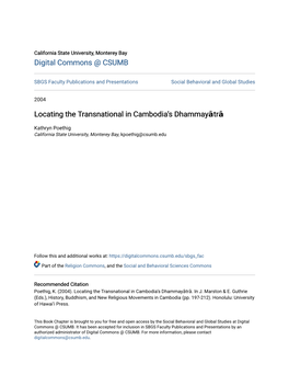 Locating the Transnational in Cambodia5 Dhammayatra