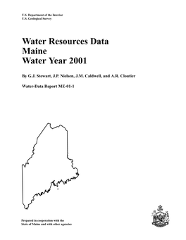 Water Resources Data Maine Water Year 2001