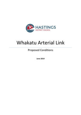 Whakatu Arterial Link Proposed Conditions