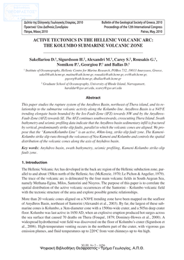 The Kolumbo Submarine Volcanic Zone