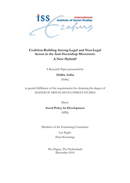 Coalition-Building Among Legal and Non-Legal Actors in the Anti-Sweatshop Movement: a New Hybrid?