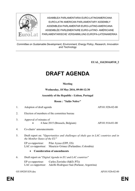 En En Draft Agenda