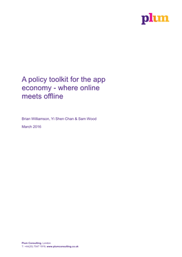 A Policy Toolkit for the App Economy - Where Online Meets Offline