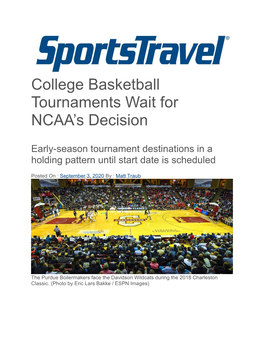 College Basketball Tournaments Wait for NCAA's Decision