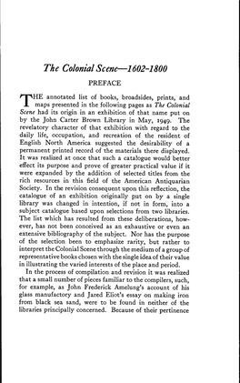 The Colonial Scene—1602-1800