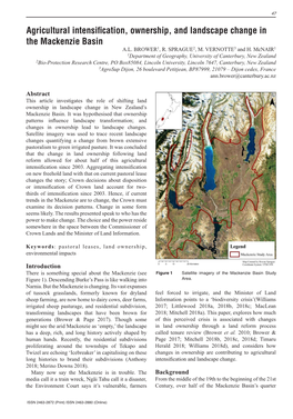 Agricultural Intensification, Ownership, and Landscape Change in the Mackenzie Basin A.L