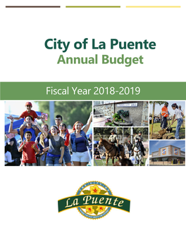 Fiscal Year 2018-2019 Table of Contents Fiscal Year 2018-2019 INTRODUCTION City Manager’S Message