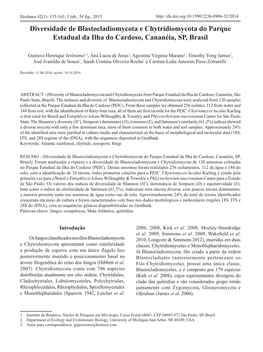 Diversidade De Blastocladiomycota E Chytridiomycota Do Parque Estadual Da Ilha Do Cardoso, Cananéia, SP, Brasil