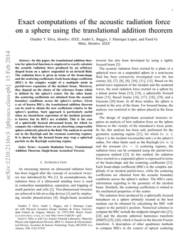 Exact Computations of the Acoustic Radiation Force on a Sphere Using