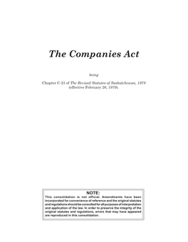 The Companies Act