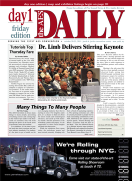 AES DAILY Day1 Edition Serving the 131St AES Convention 3