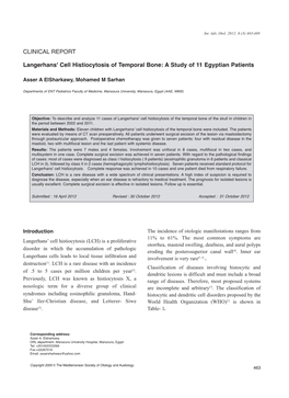 CLINICAL REPORT Langerhans' Cell Histiocytosis of Temporal Bone: A