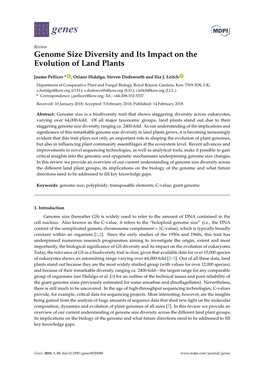 Genome Size Diversity and Its Impact on the Evolution of Land Plants