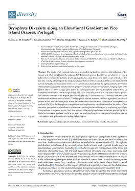 Bryophyte Diversity Along an Elevational Gradient on Pico Island (Azores, Portugal)