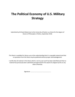 The Political Economy of U.S. Military Strategy