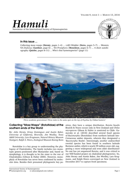 Hamuli Newsletter of the International Society of Hymenopterists